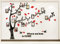 Wandtattoo Baum 3D DIY Wandaufkleber Family Stammbaum Fotowand Baum Wandtattoo Wall Sticker mit Bilderrahmen Foto Wandsticker Wanddeko Deko Wohnzimmer Schlafzimmer (Rot Rechts,M)