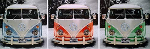 VW Bus, Californian Camper, 3 x | UK Import Plakat, Poster [61 x 31 cm]