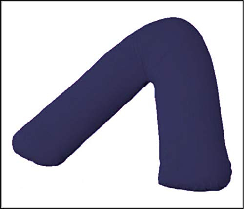 Cotton Connection V SHAPED PILLOW CASE COVER PREGNANCY MATERNITY ORTHOPAEDIC SUPPORT NURSING (NAVY)