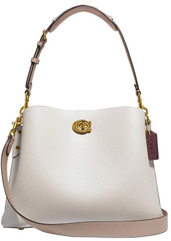 COACH Schultertasche aus Weidenleder, Kreide, Einheitsgröße