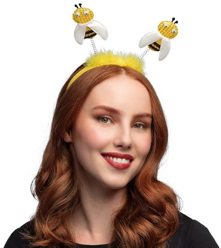 Boland 33013 – Serre-tête abeille, jaune et noir, diadème, abeille, bourdon, guêpe, costume, carnaval, fête à thème