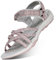 GRITION Sandales Sport Femme, Bout Ouvert Réglables Chaussures de Randonnée en Plein Air de l'Eau Cross-Tied D'été 39-Rose Clair