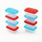 Cosmoplast 8 mini Scatole Frigo, Freezer, Microonde. 4 Rosse + 4 Blu. Ideali per mono porzioni e pappe. 100% Made in Italy