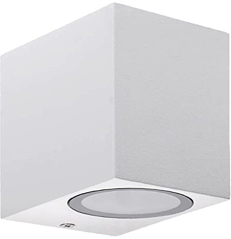 Außenwandleuchte Cube 1-flammig IP44 weiß mit LEDVANCE ZigBee Lampe warmweiß dimmbar