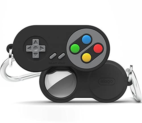 elago Custodia W5 Compatibile Apple AirTag Cover Case - Protezione Anticaduta, con Moschettone, Design Classico Console di Gioco (Rintraccia Cani, Chiavi) Dispositivo Localizzazione non Incluso