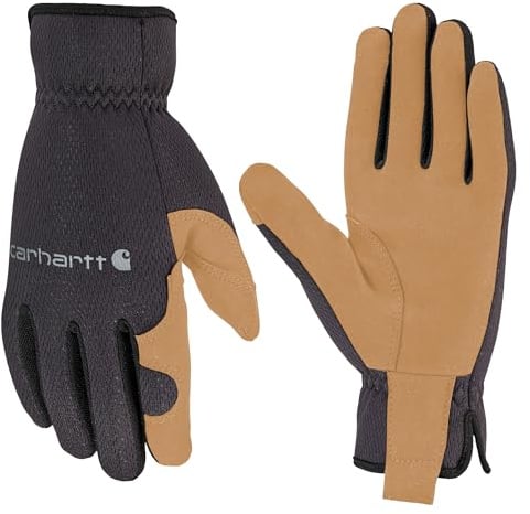Carhartt Herren Handschuhe mit hoher Fingerfertigkeit, offene Manschette, Schwarze Gerste, XL (Packung 1)