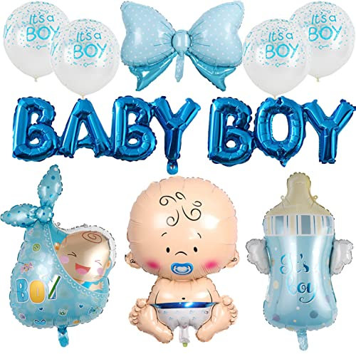HCRXVV Babyparty Deko, its a girl/boy Ballons Gender Reveal Party Dekoration mit wiege baby Helium Folienballon (boy)