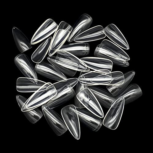 500 Pièces Faux Ongles Capsules Amande Long en Acrylique pour Gel Nail Art, 10 Tailles Stiletto Capsule Americaine Pointe Transparente Clair French Manucure Professionnelle Salons Kit