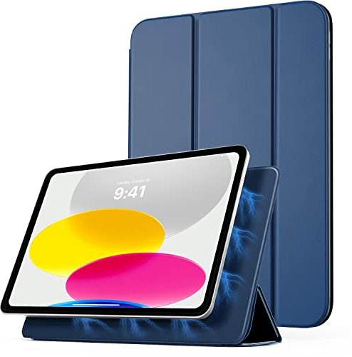 TiMOVO Cover Compatibile con iPad A16 11 Generazione 11 Pollici 2025, iPad 10 Generazione 2022 10,9 Pollici, Custodia con Smart Trifold Magnetica, Funzione di Auto Sveglia/Sonno, Grigio Blu