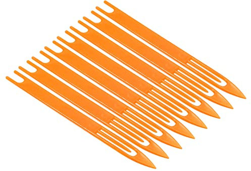 PATIKIL Netting Needle Shuttles 8#, 8 Pack Plastic Fishing Net Repair Line Kit Mending Tool, Orange