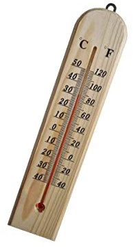 Termometro Ambiente Interno Esterno, Temperatura da -40°C a +50°C (Legno 270X60X9mm)