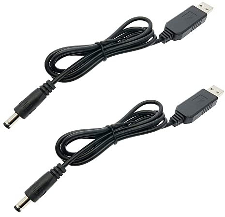 KSOPUERT USB 5 V auf DC (5,5 x 2,5 mm) 12 V Konverter Step Up Spannungswandler Stromkabel 1 m, für Kamera/Tablet/Bluetooth-Lautsprecher und mehr 5 V Geräte, kompatibel mit 5521 Buchsenstecker
