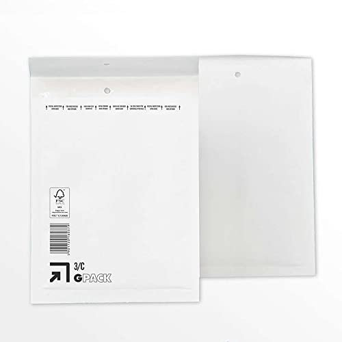 100 x Luftpolster Versandtaschen C/3 (165 x 225 mm) DIN A5 / B6+ - Weiss selbstklebend weiß Luftpolsterversandtaschen Luftpolstertaschen Umschläge Polsterumschlag Taschen Luftpolsterumschläge