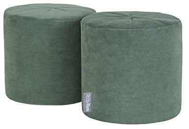 KiddyMoon Velours Aire De Jeux en Mousse pour Enfants, Élément Puf/Puf, Vert Forêt