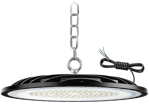 ZXICH 200W UFO LED High Bay Light, Hallenstrahler 30000LM, 6000K Kaltweiß UFO LED Werkstattlampe, IP65 Wasserdichte Industrielampe High Bay Licht für Fabriken,Garage,Lagerhaus (1 Pack, 200W)