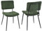 MEUBLE COSY Esszimmerstühle 2er Set Küchenstühle Ergonomisch Wohnzimmerstuhl Polsterstuhl mit Rückenlehne Sitzfläche aus Stoff Metallbeine, Retro, Grün, 54x45x82cm