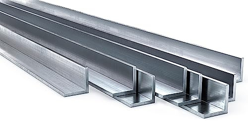 Fabal Aluminium Extruded Angle All Sizes Available, 1M Length 90 Degree Corner Angle, Mill Finish (20mmX20mmX2mm)