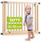 BOMI Kindertreppen Gitter Miko PEFC geprüftes Buchenholz | Ohne Bohren | 90° Stop | Baby Gitter Holz mit XXL-Tür | Kindertreppenschutzgitter Tür und Treppenschutzgitter zum Klemmen | Breite: 79-87 cm
