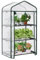 WOLTU Serre de Jardin avec Étagères Métalliques à 4 Niveaux, Petite Serre Hivernage en Bâche PE Imperméable, pour Plantes Fleurs Légumes Semis, 69x49x125cm, Blanc