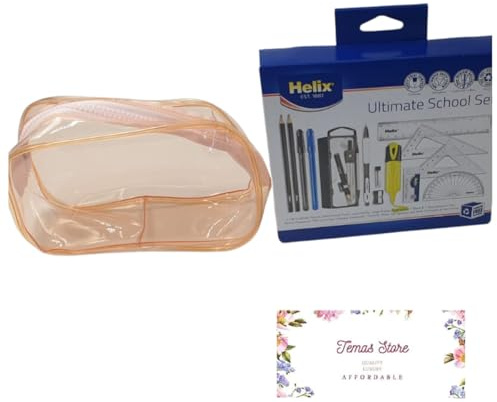 Temas Helix Ultimate Back To School Maths Geometry Set Bundled With Temas Pencil/Pen Case