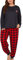 Pyjama Femme Hiver Doux Confortable Chaud - Ensemble Manches Longues à Carreaux Grande Taille