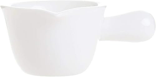 Salsiera Salsiera in porcellana Salsiera Salsiera Supporto for salsiera Tradizionale Salsiera in porcellana con piattino Salsiera in porcellana Brocca for panna con manico /91 (Color : White)