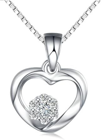 ANAZOZ Halskette Frauen Platin 950, Damen Kette mit Anhänger Hochzeit mit Labor Diamant Echtschmuck Halskette Verstellbar