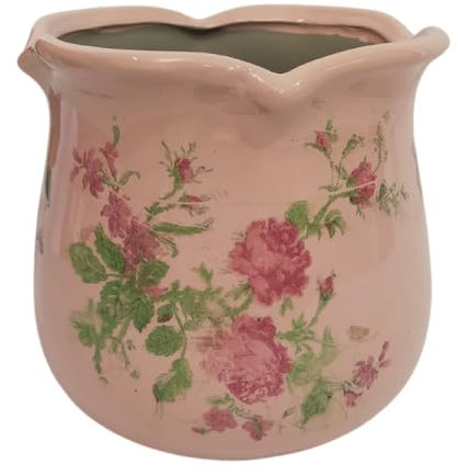 CHEMIN DE CAMPAGNE Cache-Pot en céramique Rose Ø.15.5 x 14.5 cm