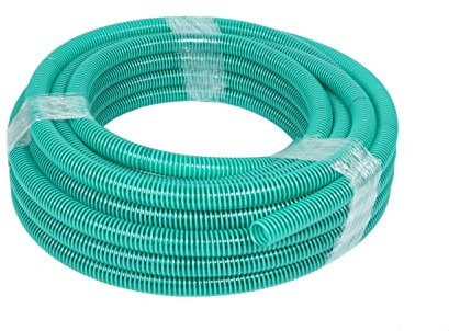 Wacredo 25m Rolle Premium Saugschlauch in verschiedene Größen, grün, Spiralschlauch Förderschlauch Pumpenschlauch Teichschlauch Gartenschlauch (1 1/2 (38mm))