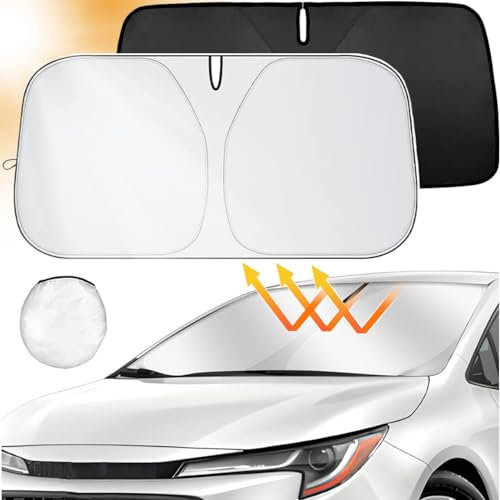 Aonveki Sonnenschutz Auto Frontscheibe Innen, Faltbare Auto Windschutzscheibe Sonnenblende, Auto Sonnenschutz Frontscheibe, Blockiert UV-Strahlen für Kompakt Fahrzeuge, 137x70cm