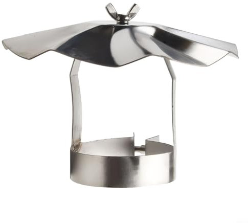 Cubierta de lluvia de acero inoxidable, tapa de chimenea para estufa de lena, 3 tamanos disponibles (60 mm)