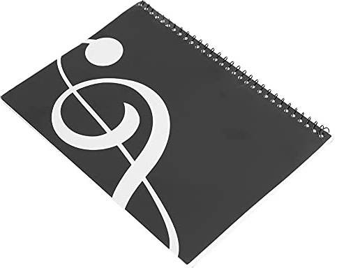 Musikanteckningsbok 50 Sidor, A4 Notbok för Låtskrivare och Amatörer, Svart Notmönster