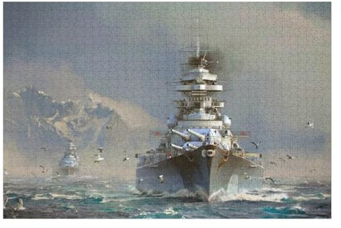 Bismarck-Klasse Schlachtschiff, ，für Familie Freunde Dekorativ，1000 StüCk，，Lernspielzeug FüR Kinder 70x50Papier