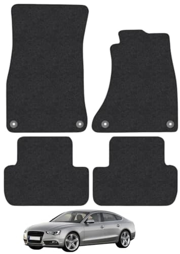 Audi A5 (2009-2016) [Sportback] Carpet Car Mats | Black Edge Trim Tailored Fit Floor Mats Full Coverage Protection Accessories Easy Clean Anti Slip Made in the UK