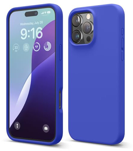 elago Compatible with iPhone 16 Pro Max Case, Premium Liquid Silicone Case, Full Body Protective Cover, Shockproof, Slim Phone Case, Anti-Scratch Soft Microfiber Lining, 6.9 inch (Cobalt Blue)