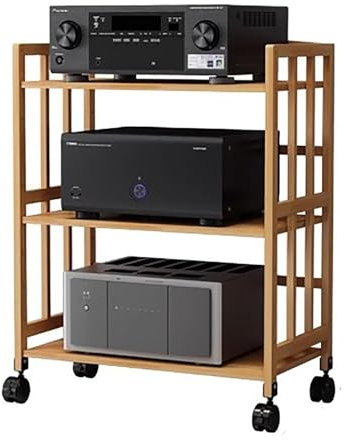 CHZDPP Stereokabinett 3 4-stöckiges Eck-Stereokabinett mit verstellbarem Regal, Mobiler Audio-Rack-Schrank, Universeller freistehender TV-Schrank/Küchenregale(3-Tier,55cm/21.7in)
