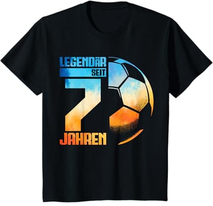Kinder 7. Geburtstag Retro Fussball Spieler 7 Jahre Junge Kinder T-Shirt
