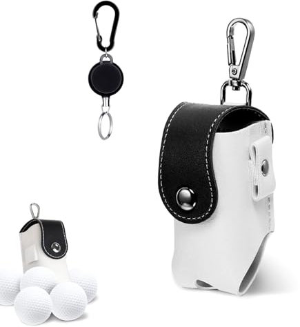 Kakveiai Golfball-Beutel, Golfball-Aufbewahrungstasche, Tragbar, Wasserdicht, Schwarz+Weiß, Für Golfbegeisterte, Spieler und Anfänger, Golfspieler (Anfänger bis Enthusiasten), Unisex, Golf