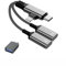 Générique USB C/Lightning to USB C Adapter, 2 in 1. 3.5mm Male to Dual USB Female Adapter Cable for Macbook Air Pro iPad Pro Galaxy (1 Grey) with Free USBC OTG Adapter