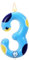 Blue Dog Paw Birthday Number Candle, Cute Dog Paw Themed Birthday Candles Cake Clues Topper Decorations for Boys & Girls Party Decor Supply (Number 3)