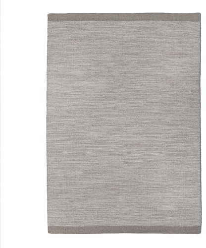 Steffensmeier Handweb Teppich Berlin | Wolle, Grau, handgewebt, Größe: 200x300 cm Wohnzimmer und Schlafzimmer