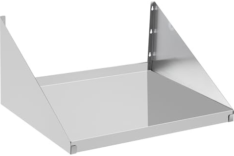Garvee Edelstahl Wandhalterung für Mikrowelle, Dreieck Wandregal 60 cm, Wandmontage Halterung für Küche, Tragfähige Wandkonsole für Mikrowellen & Küchengeräte