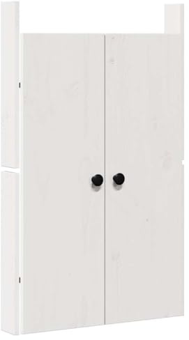 Mokuyary White Kitchen Door 50 x 9 x 82 cm Solid Pine Wood Replacement Door for Storage Cabinet, Sideboard
