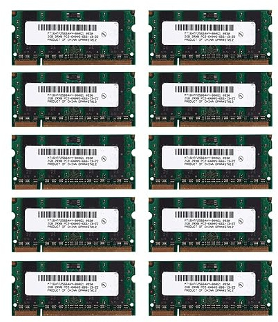 Tacdas 10X 2GB DDR2 PC2-6400 800MHz 200Pin 1.8V Memoria para Computadora Portátil SO-DIMM RAM para Computadora Portátil