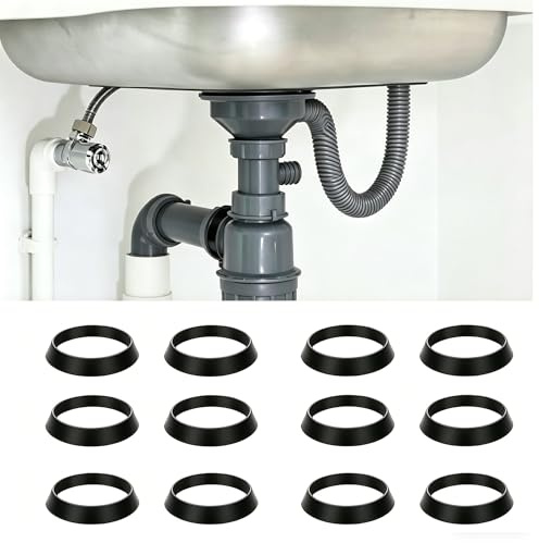 Universal 40mm Sink Waste Washers – Flexible Plumbing Seals for Waste Pipe & Trap Connections – Durable Leak Proof Replacement Gaskets for Kitchen Sink Drain, Basin, Bottle Trap (12 Pack)