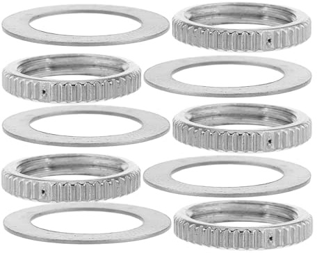 IMIKEYA Gitarren und Bass schaltermuttern mit Hoher Haltbarkeit und Kompatibilität aus Eisen 10 Stück Silberne 12 mm für Übung und Auftritte