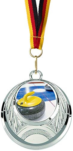 Verlag Reiner Kullack 10er-Set Medaillen »Curling«, mit 25 mm Sportfoto-Emblem (Folie, bunt)