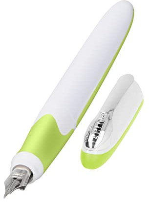 Online Füller Air Pastel Green, hochwertiger Patronenfüller in ergonomischem Dreiecks-Design, grün/weiß, Feder Strichstärke M, für Standard-Tintenpatronen oder Konverter, inklusive Kombipatrone blau