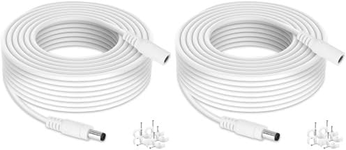 Tonton DC Verlängerungskabel 10M, 2Pack DC 5,5mm x 2,1mm Netzteil Adapter DC Verlängerung Kabel, 5521 Strom Anschlusskabel für Überwachungskamera, IP Kamera, DVRs, PoEs, LED Strip usw. 10M (2er Pack)