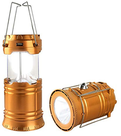 Censinda Lanterne de camping LED solaire et rechargeable, lampe de poche pliable et portable pour le quotidien, le camping, la randonnée, la pêche de nuit, les urgences, les ouragans, les tempêtes